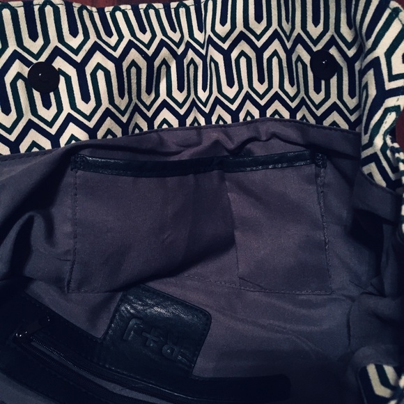 shoulder bag/ overnight bag. Navy blue/green - Picture 4 of 6